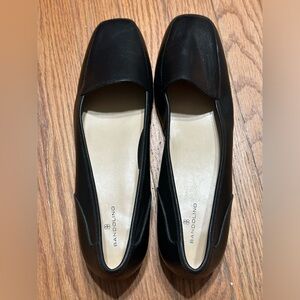 Bandolino Liberty Loafer Women Black Leather Square Toe Slip-On Size 11M